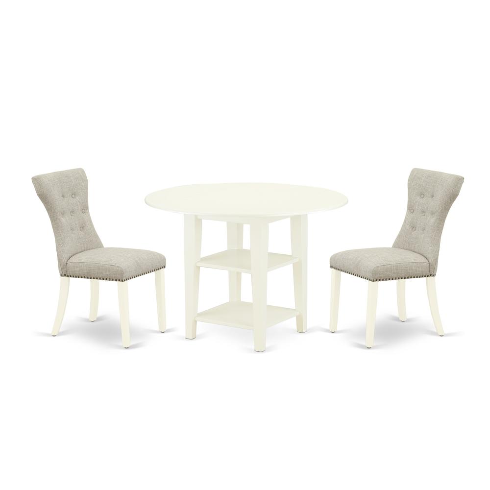 Dining Room Set Linen White, SUGA3-LWH-35