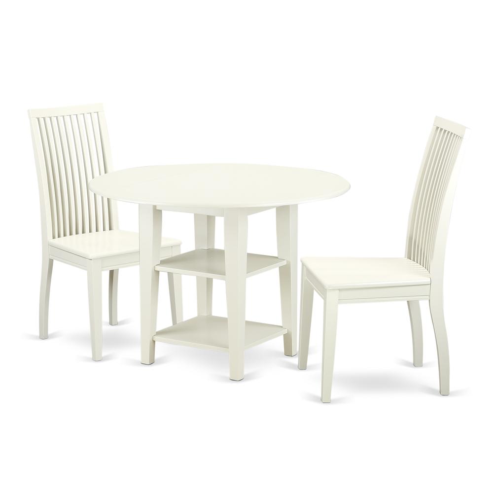 Dining Room Set Linen White, SUIP3-LWH-W