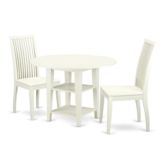 Dining Room Set Linen White, SUIP3-LWH-W