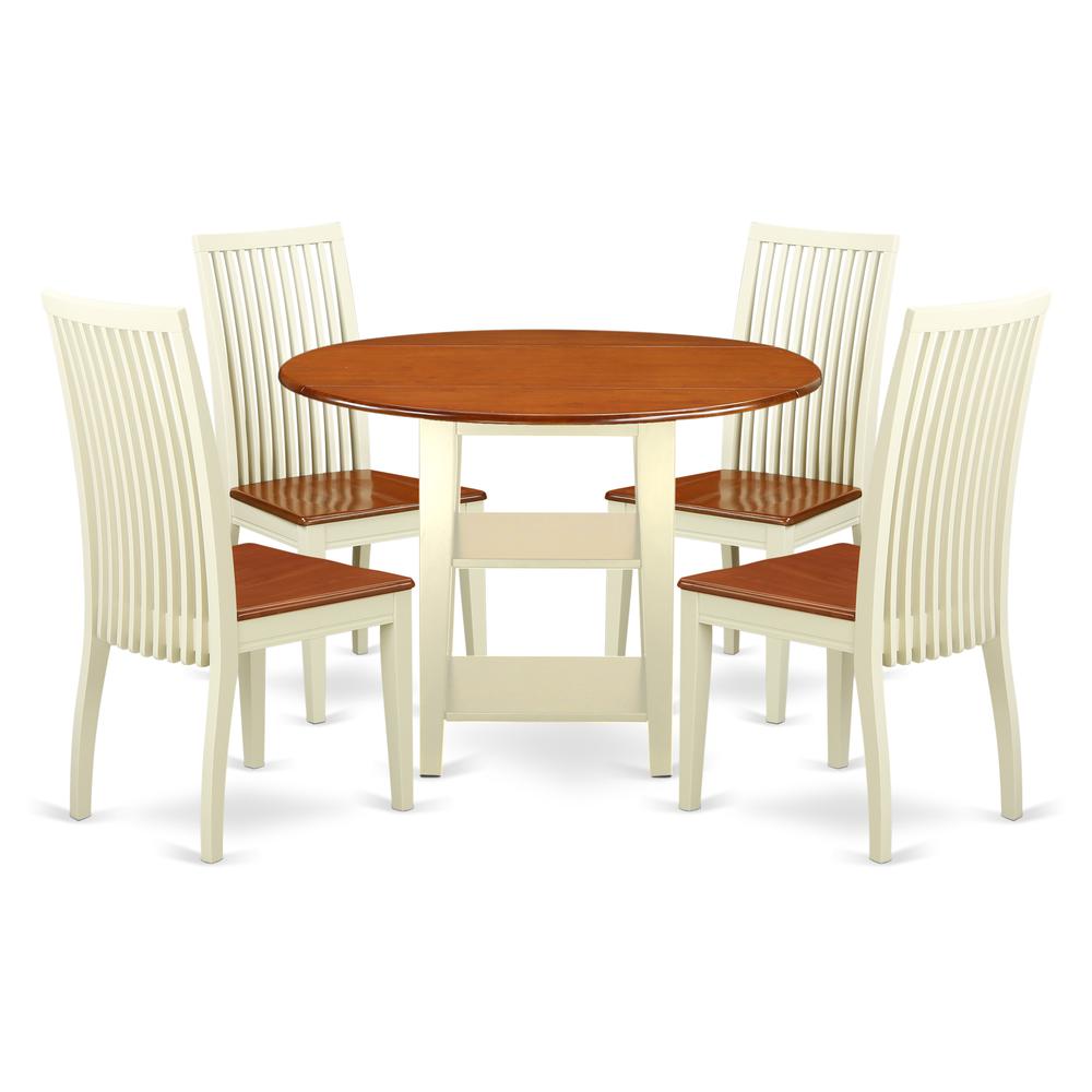 Dining Room Set Buttermilk & Cherry, SUIP5-BMK-W