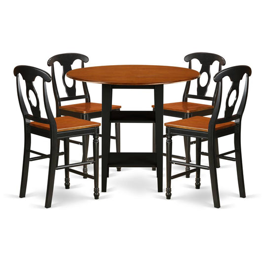 Dining Room Set Black & Cherry, SUKE5H-BCH-W