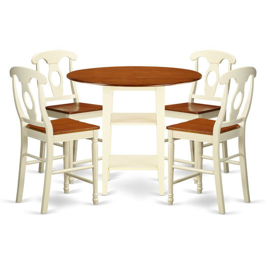 Dining Room Set Buttermilk & Cherry, SUKE5H-BMK-W