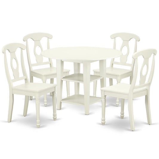 Dining Room Set Linen White, SUKE5-LWH-W