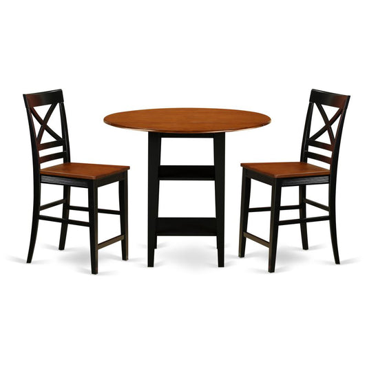 Dining Room Set Black & Cherry, SUQU3H-BCH-W