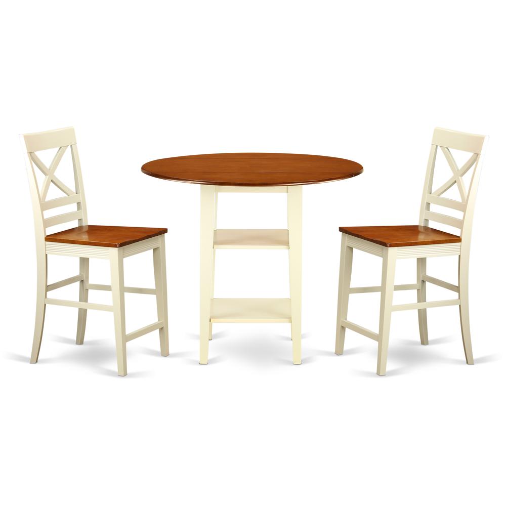 Dining Room Set Buttermilk & Cherry, SUQU3H-BMK-W