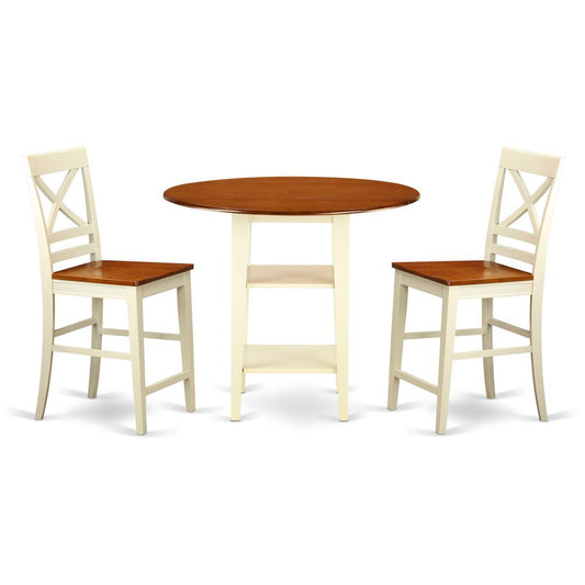 Dining Room Set Buttermilk & Cherry, SUQU3H-BMK-W