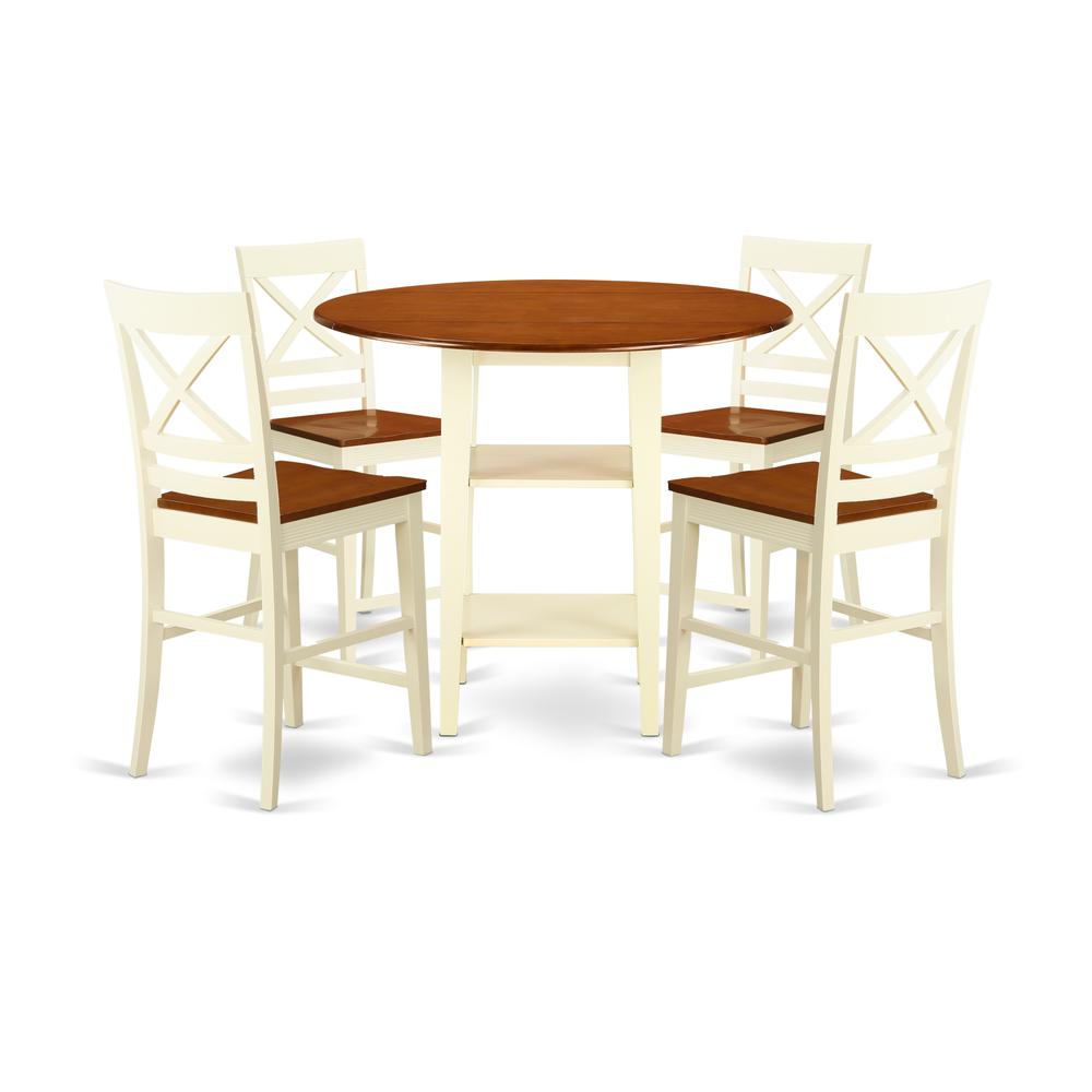 Dining Room Set Buttermilk & Cherry, SUQU5H-BMK-W