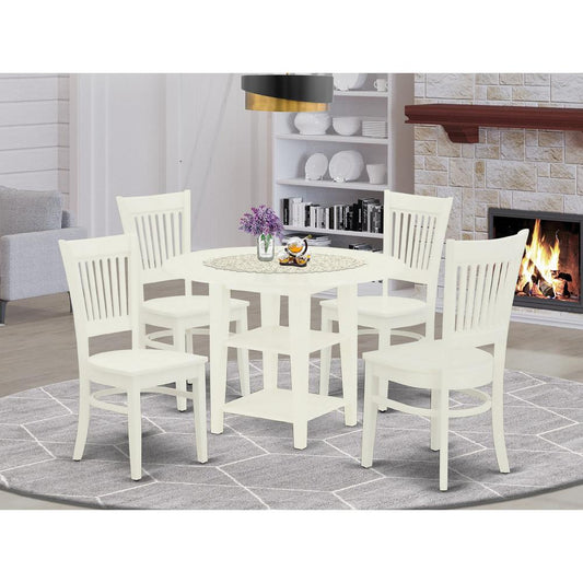 Dining Table- Dining Chairs, SUVA5-LWH-W