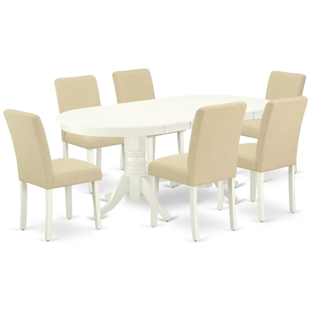 Dining Room Set Linen White, VAAB7-LWH-02