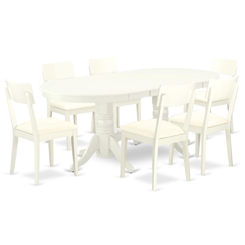 Dining Room Set Linen White, VAAD7-LWH-LC