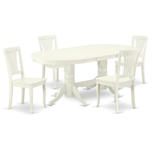 Dining Room Set Linen White, VAAV5-LWH-W