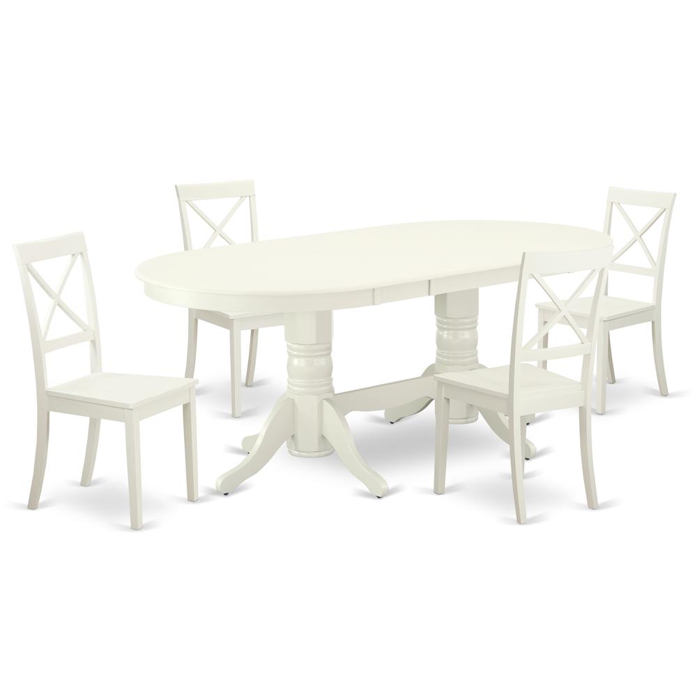 Dining Room Set Linen White, VABO5-LWH-W