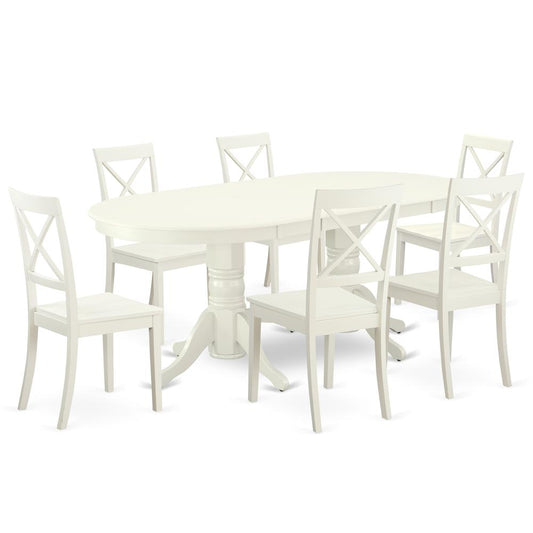 Dining Room Set Linen White, VABO7-LWH-W