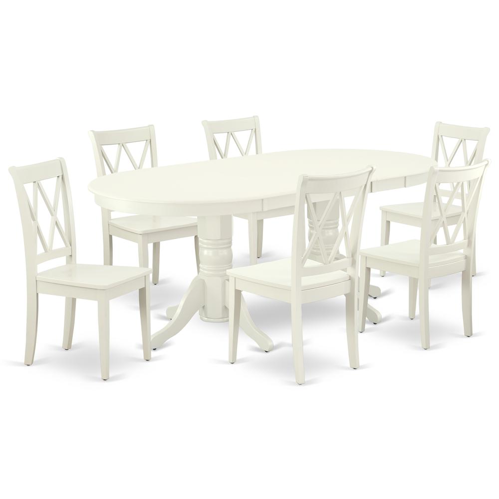 Dining Room Set Linen White, VACL7-LWH-W