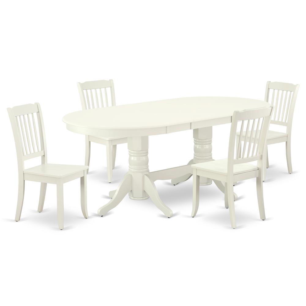 Dining Room Set Linen White, VADA5-LWH-W