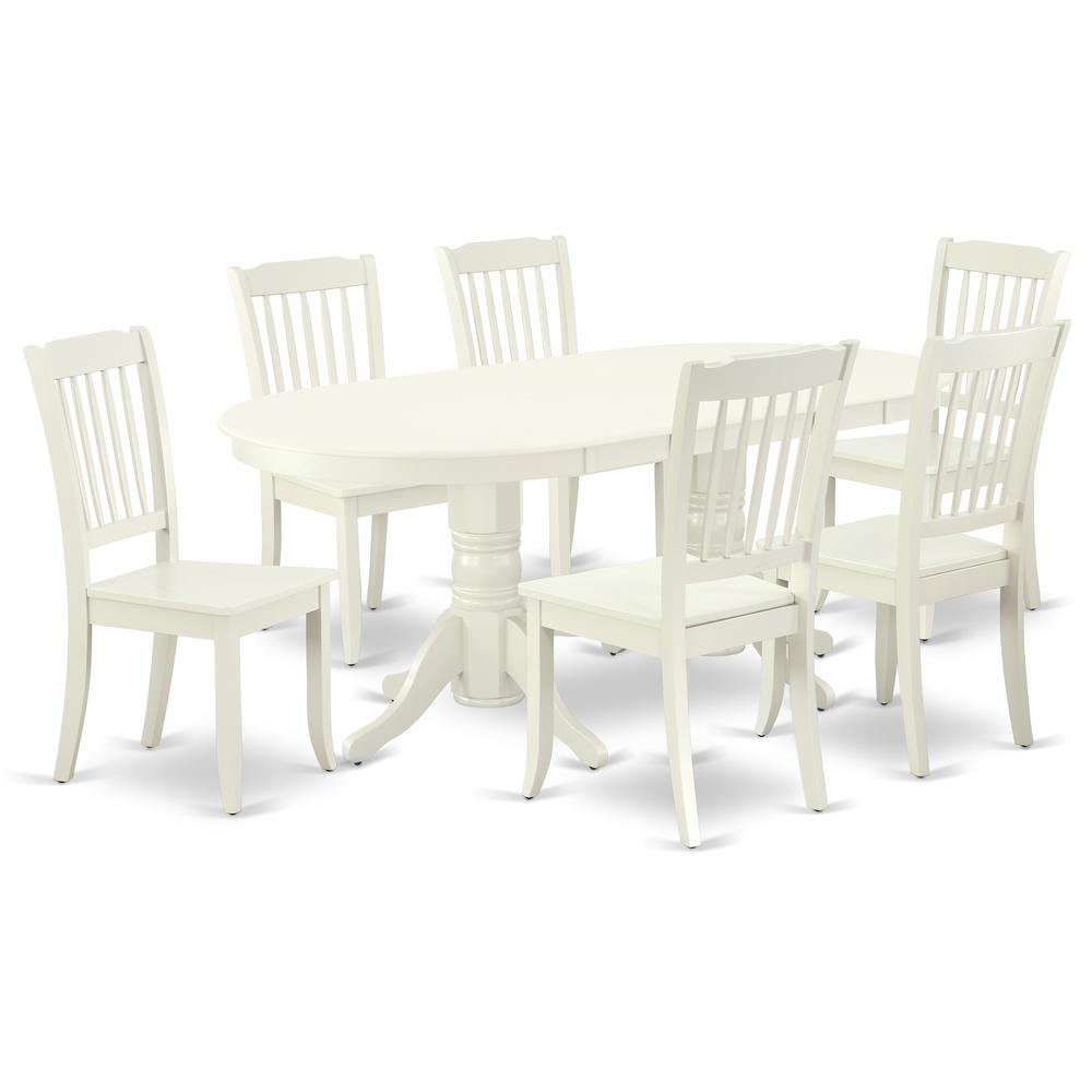 Dining Room Set Linen White, VADA7-LWH-W