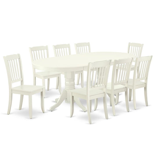 Dining Room Set Linen White, VADA9-LWH-W