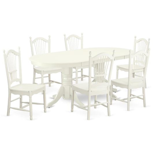 Dining Room Set Linen White, VADO7-LWH-W