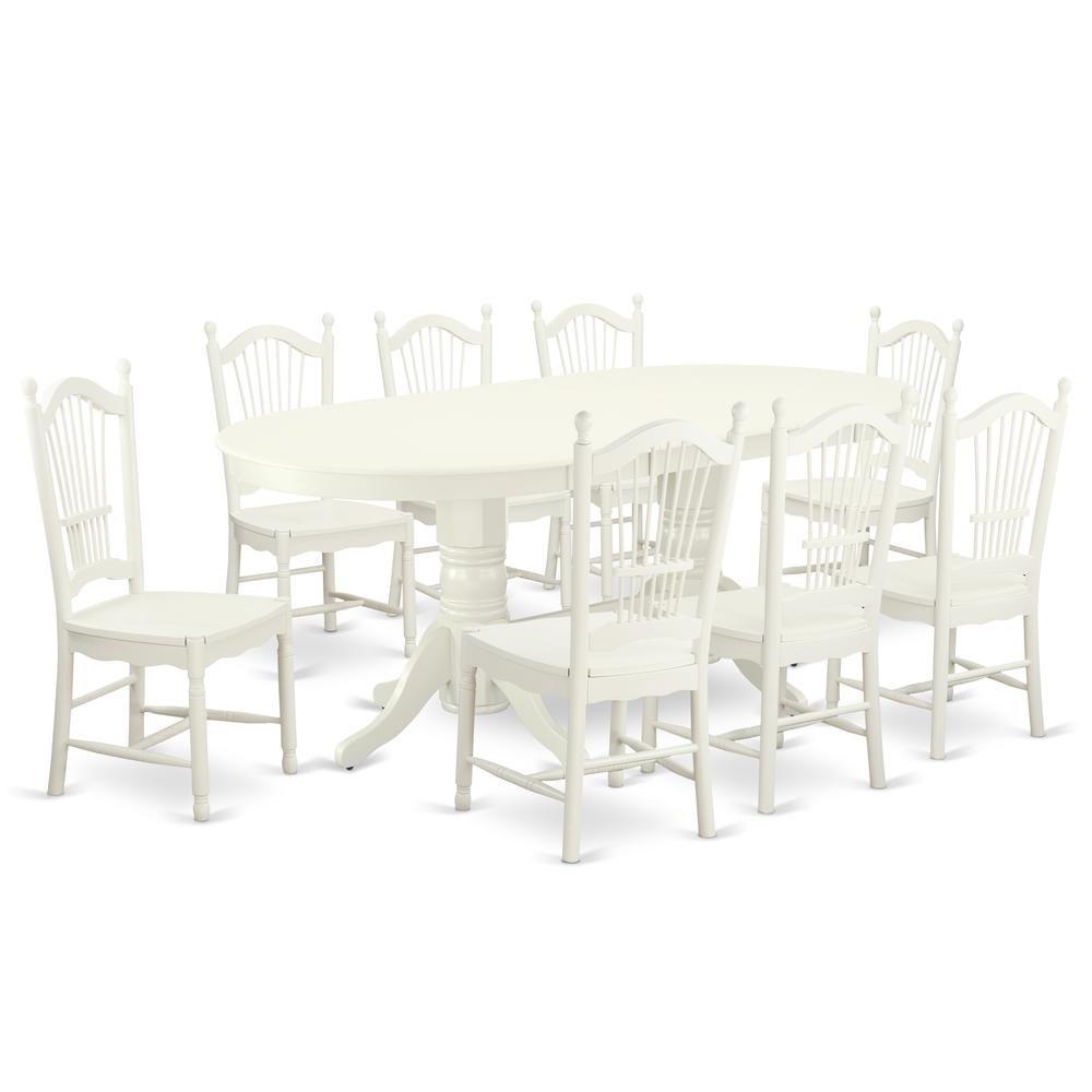 Dining Room Set Linen White, VADO9-LWH-W