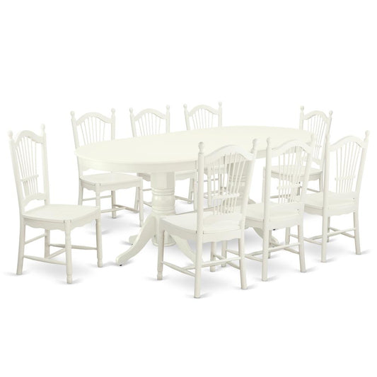 Dining Room Set Linen White, VADO9-LWH-W