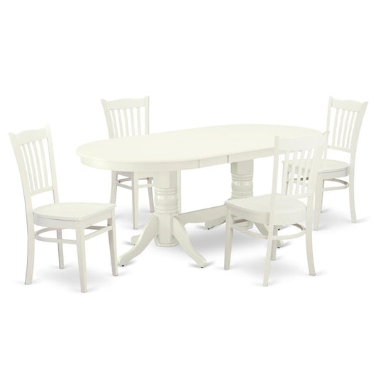 Dining Room Set Linen White, VAGR5-LWH-W