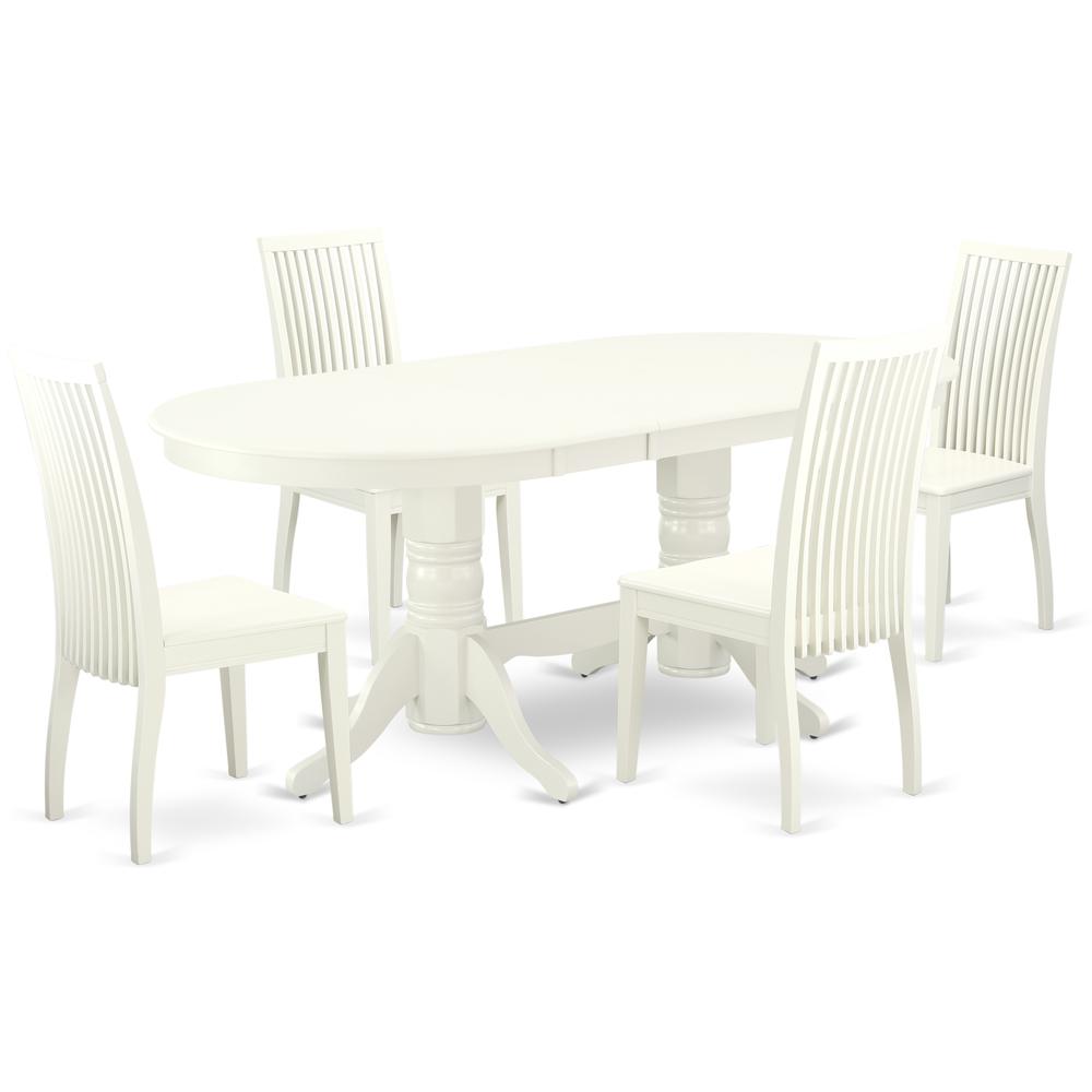 Dining Room Set Linen White, VAIP5-LWH-W