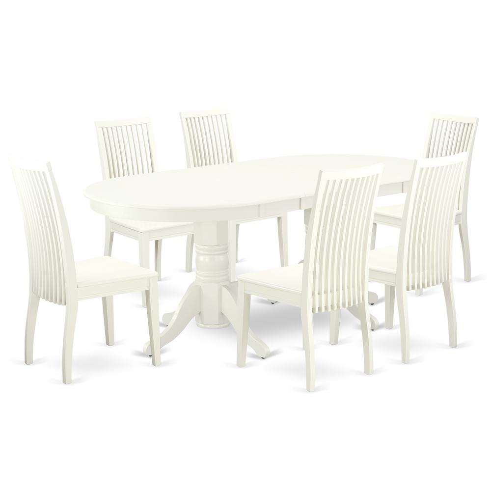 Dining Room Set Linen White, VAIP7-LWH-W