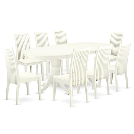 Dining Room Set Linen White, VAIP9-LWH-W