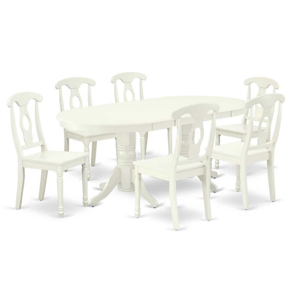 Dining Room Set Linen White, VAKE7-LWH-W