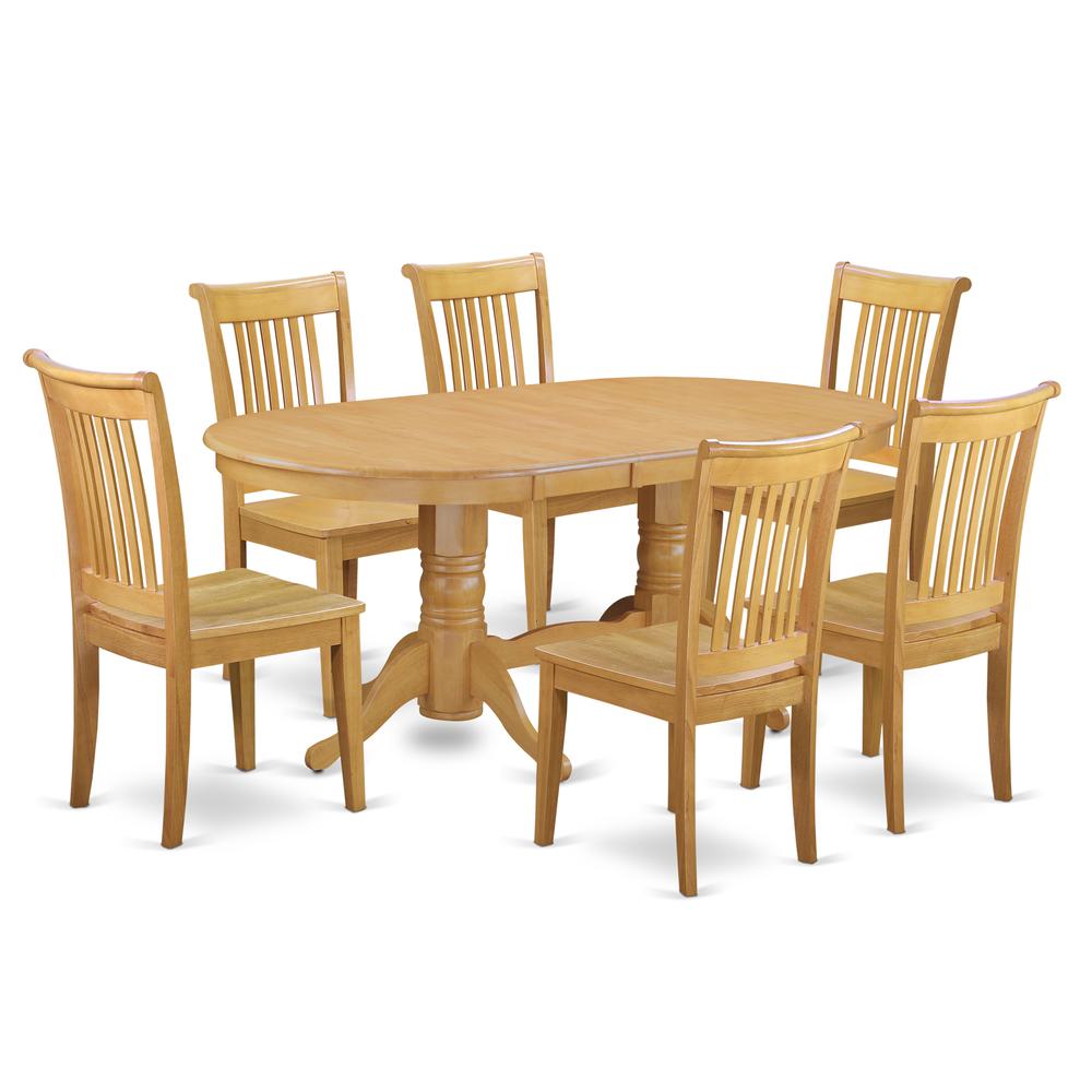 Dining Room Set Oak, VAPO7-OAK-W