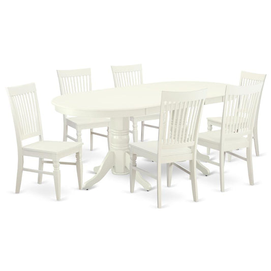 Dining Room Set Linen White, VAWE7-LWH-W