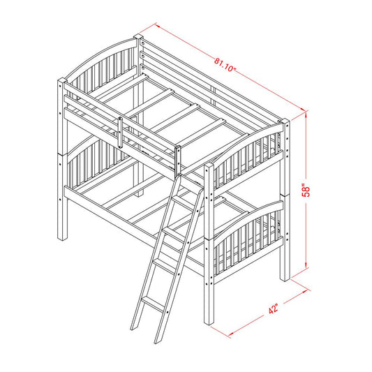 Youth Bunk Bed White, VEB-05-T