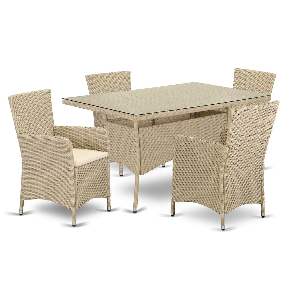 Wicker Patio Set Cream, VLLU5-53V