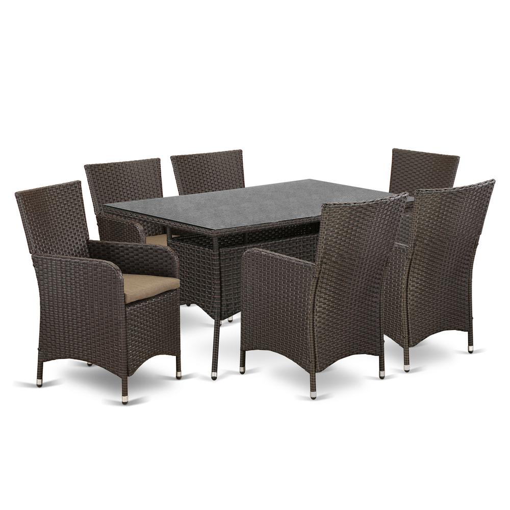 Wicker Patio Set Dark Brown, VLLU7-63S