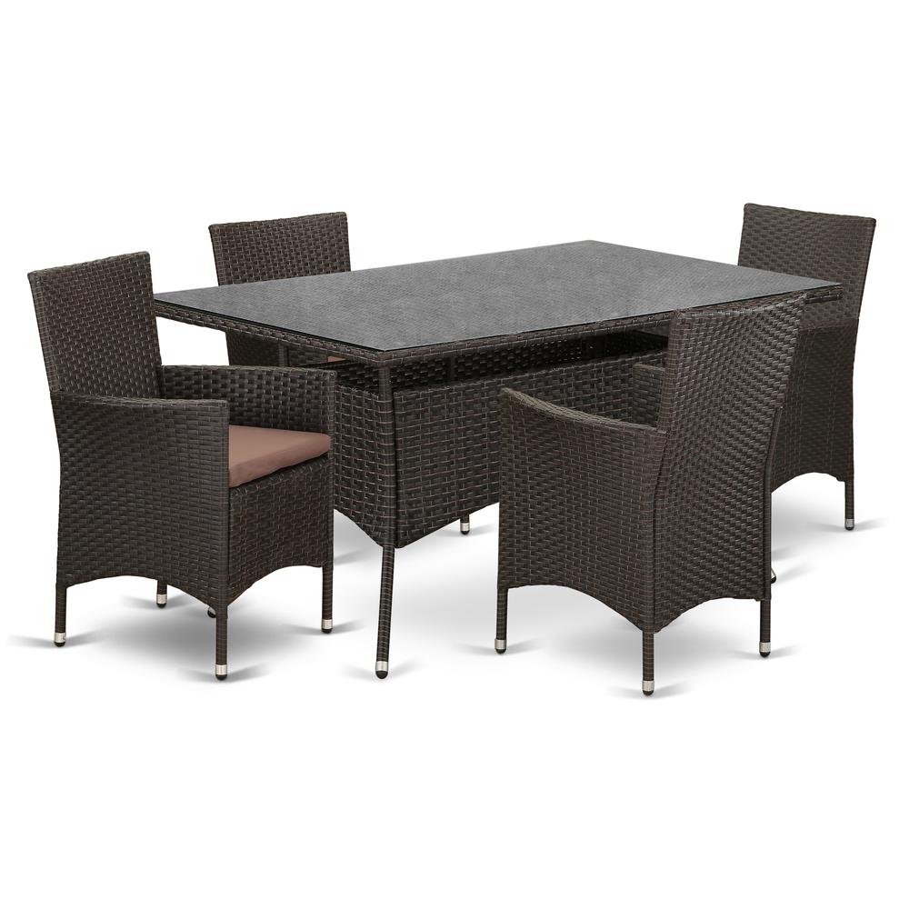 Wicker Patio Set Dark Brown, VLVL5-63S