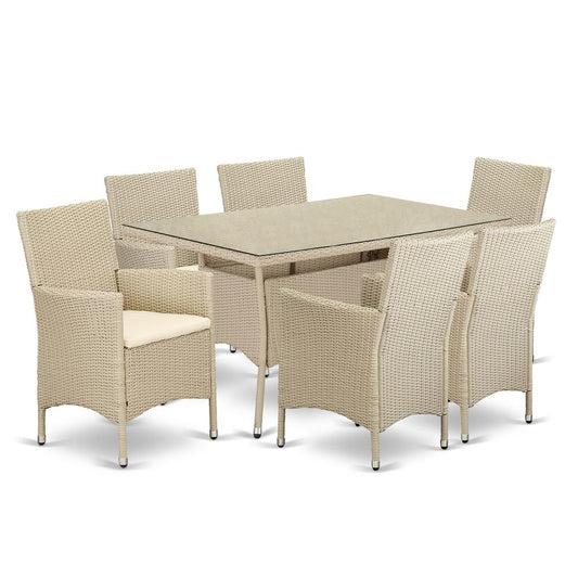 Wicker Patio Set Cream, VLVL7-53V