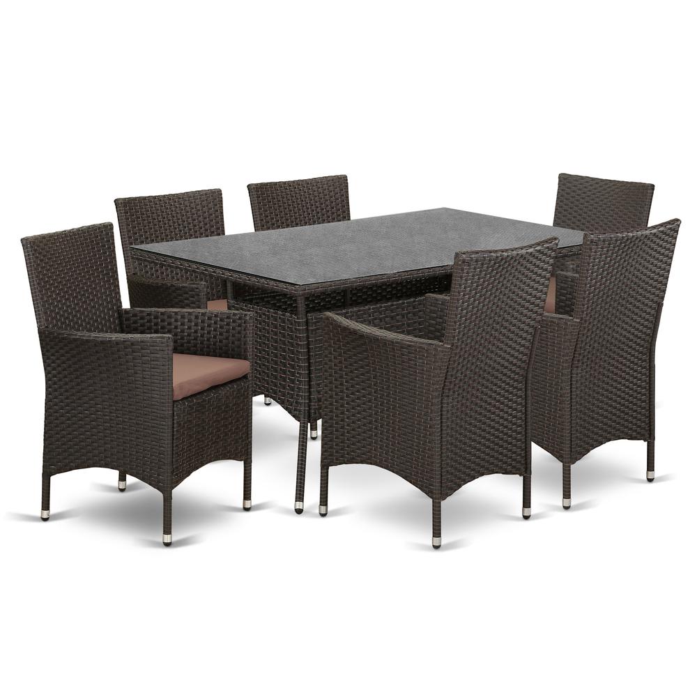 Wicker Patio Set Dark Brown, VLVL7-63S