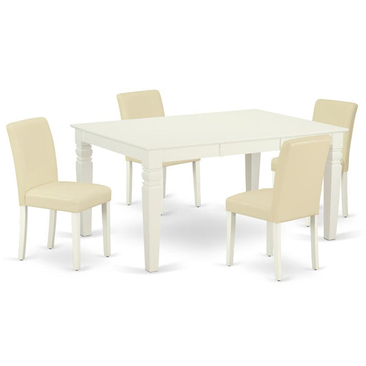 Dining Room Set Linen White, WEAB5-LWH-64