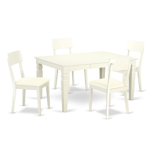 Dining Room Set Linen White, WEAD5-LWH-LC