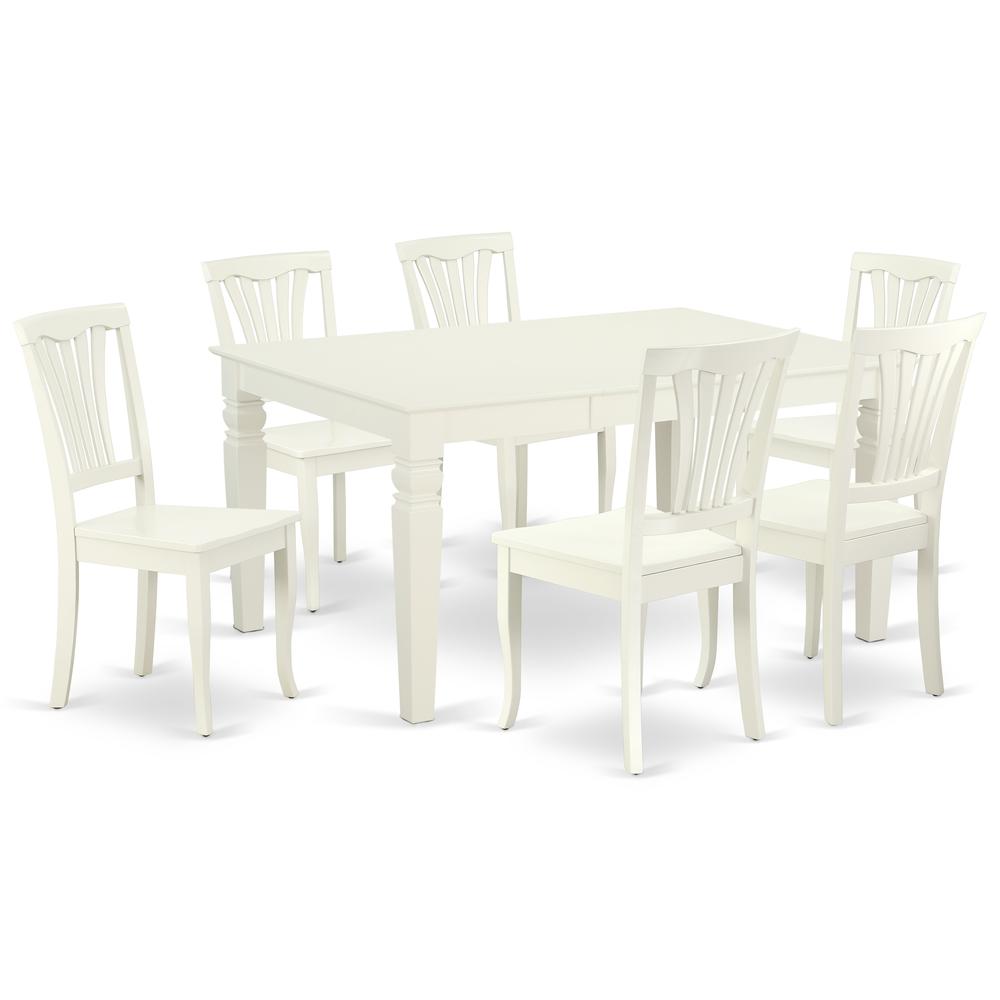 Dining Room Set Linen White, WEAV7-LWH-W