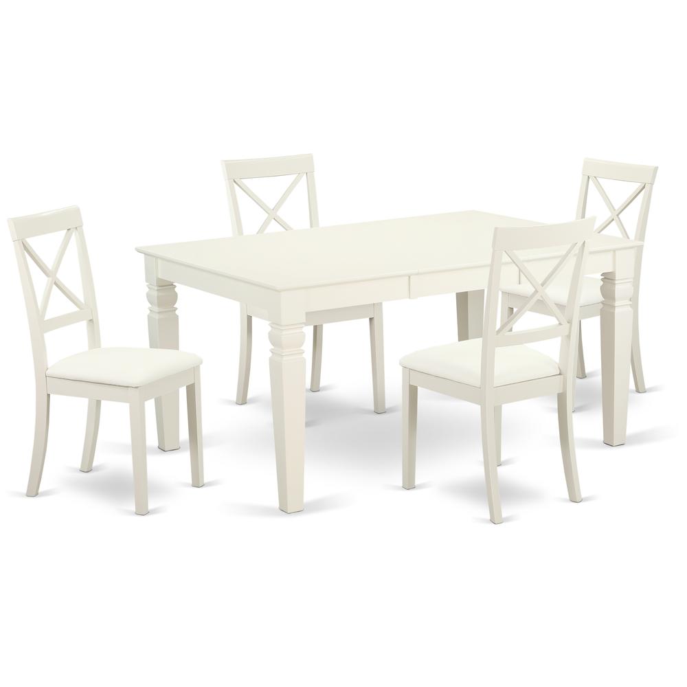 Dining Room Set Linen White, WEBO5-LWH-LC