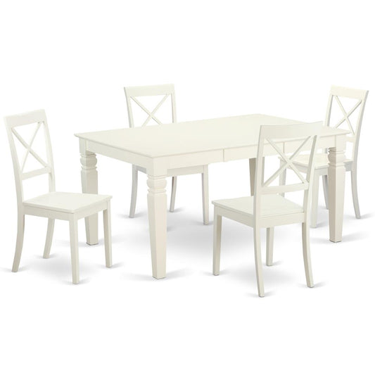 Dining Room Set Linen White, WEBO5-LWH-W