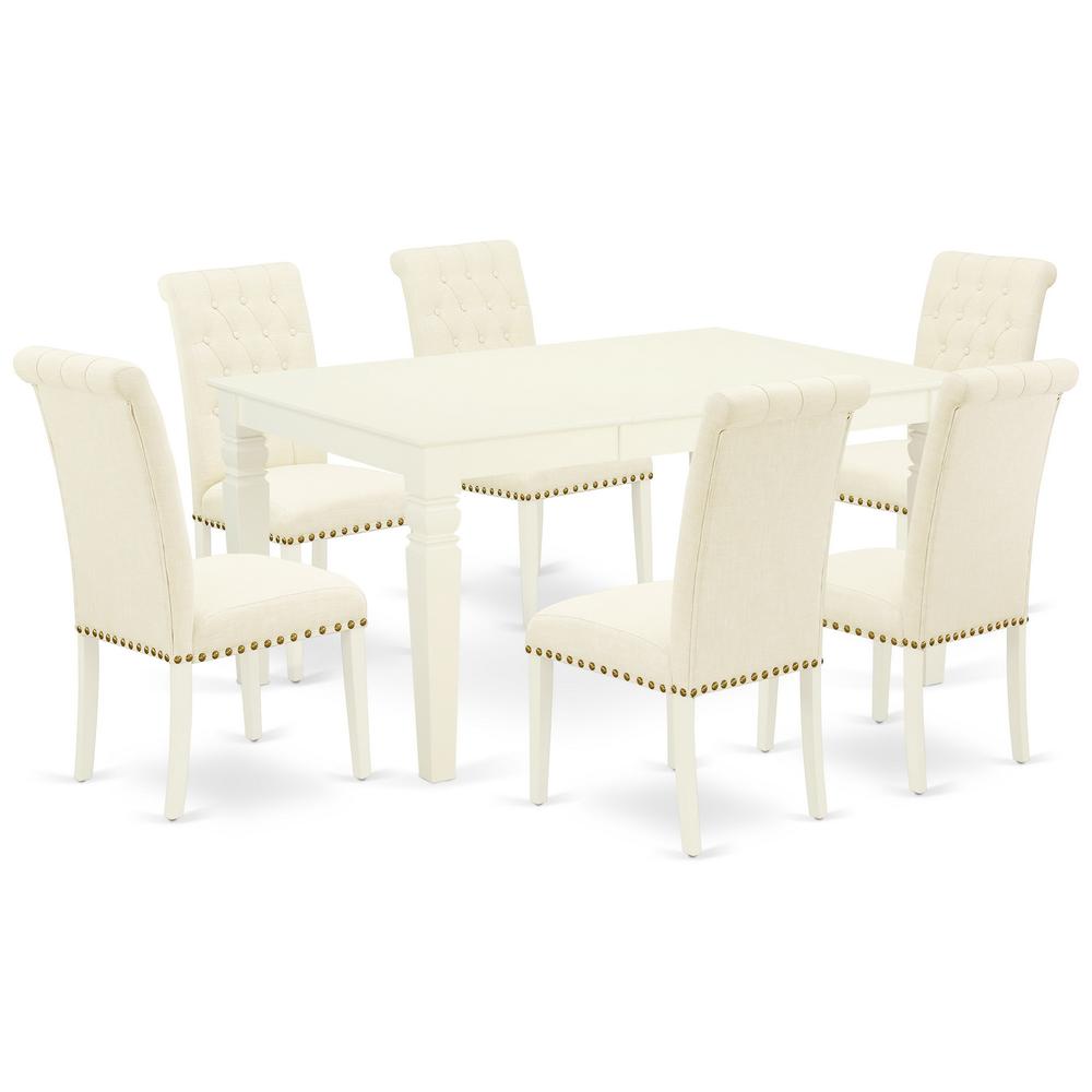 Dining Room Set Linen White, WEBR7-WHI-02