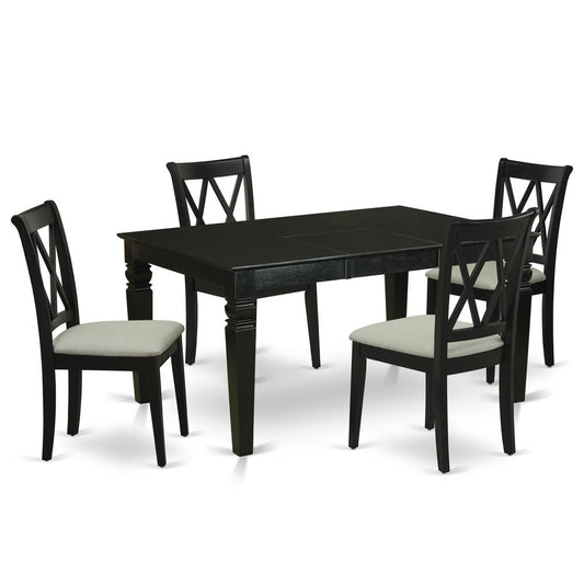 Dining Room Set Black, WECL5-BLK-C