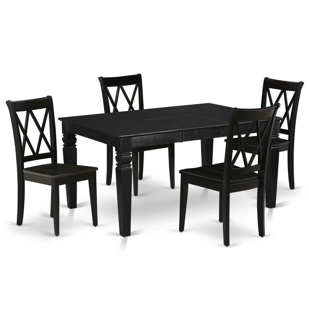 Dining Room Set Black, WECL5-BLK-W