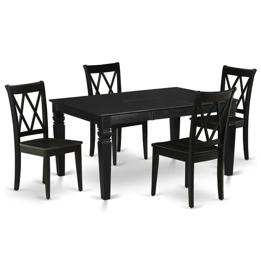 Dining Room Set Black, WECL5-BLK-W