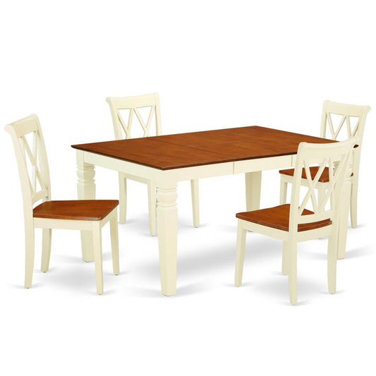 Dining Room Set Buttermilk & Cherry, WECL5-BMK-W