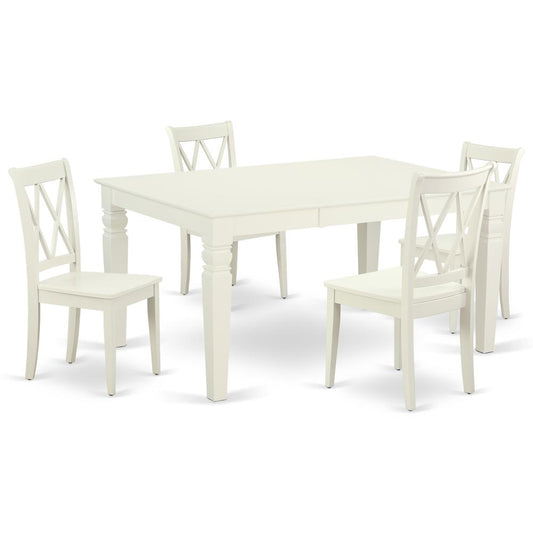 Dining Room Set Linen White, WECL5-LWH-W