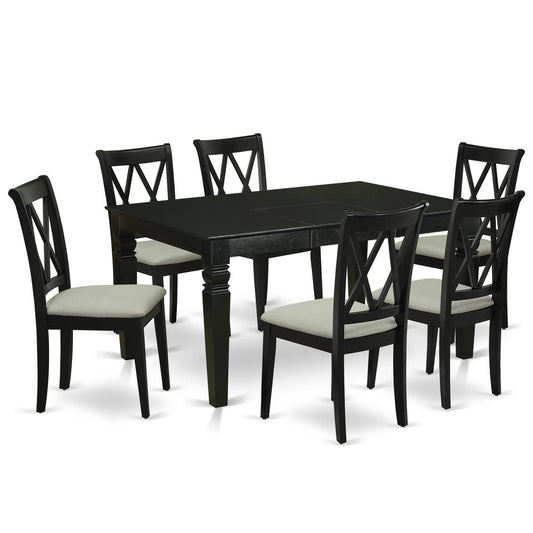 Dining Room Set Black, WECL7-BLK-C