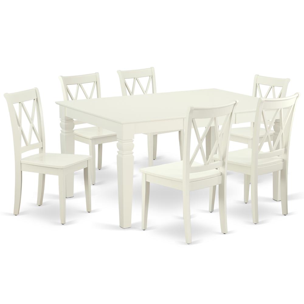 Dining Room Set Linen White, WECL7-LWH-W